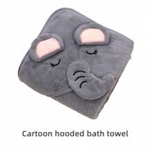 1pc Pet Bath Towel, Pet Absorbent Towel, Pet Bathrobe, Cat Quick-Drying Towel, Dog Drying Towel, Hooded Pet Towel, Cartoon Design, Coral Fleece Material, Soft & Comfortable