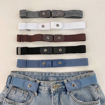 1pc/2/4pcs Elastic Waist Belt Adjustable No Buckle Belt For Jeans Pants Invisible Stretch Belts For Women & Men,Slimming Waistband - Buckle-Free Comfort, Adjustable & Elastic, Perfect For Jeans And Pants - Enhance Your Silhouette,Vintage Elastic Belt – No-Buckle, Invisible Fit For Men & Women, Comfort Stretch, Universal Size