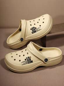 男士时尚百搭舒适透气镂空拖鞋，一脚蹬休闲沙滩人字拖 - 印花款 - 查看 28