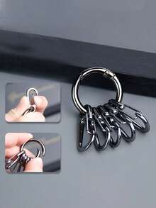 1 pieza Mini Mosquetón de Aleación, Clip de Resorte Micro, Adecuado para Mochila, Accesorios de Llavero, 5 piezas Ganchos Colgantes en Forma de 8, Llavero Ligero, Hebilla de Escalada Pequeña de Uso Múltiple, Utilizable Tanto en Interiores como en Exteriores. Los usos en interiores de estas hebillas de escalada incluyen colgar herramientas eléctricas, equipo de camping, herramientas y suministros automotrices. También son adecuados para colgar luces, macetas, herramientas y cajas de almacenamiento del garaje. Un regalo ideal para novios, esposos y padres. Adornos para bolsas de Navidad, accesorios para automóviles, ideas de regalo para maestros, hermanas.