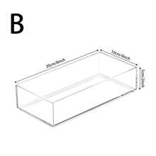 Organizador de cajones de material acrílico, caja de almacenamiento transparente, caja de almacenamiento de escritorio, caja de almacenamiento de cosméticos, caja de almacenamiento de juguetes y manualidades, adecuada para tocador, baño, gabinete de cocina y cajones