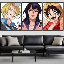 ONE PIECE 3 Pieza Set de Arte Mural Pop, Decoración de Habitación, Decoración para el Hogar, One Piece - USOPP&&ZORO, SANJI&& Boa Hancock, Poster de Anime Versión Japonesa, Arte de Pared de Anime para Dormitorio, Sala de Estar (Sin Marco)