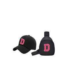 2 PIEZAS Gorra de béisbol y bolsa para niños y niñas con protección solar, gorra de béisbol ajustable con coleta, gorras a juego en familia, apropiado para deportes al aire libre, viajes, vacaciones, regalos
