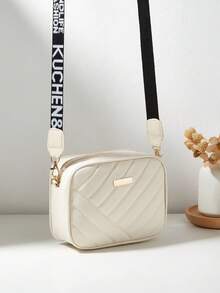 1pc 斜挎包，单肩包，手提包，小款式菱格纹女士包，甜美装饰女士单肩包，简约时尚魅力斜挎包，柔软舒适PU防刮耐磨面料，新颖吸睛减龄手提包，优雅拉链头，时尚新颖日常多场景使用小方包，零钱收纳手机包，香水收纳，经典百搭相机包，多种配色可选，开学季学生 - 白色 - 查看 17