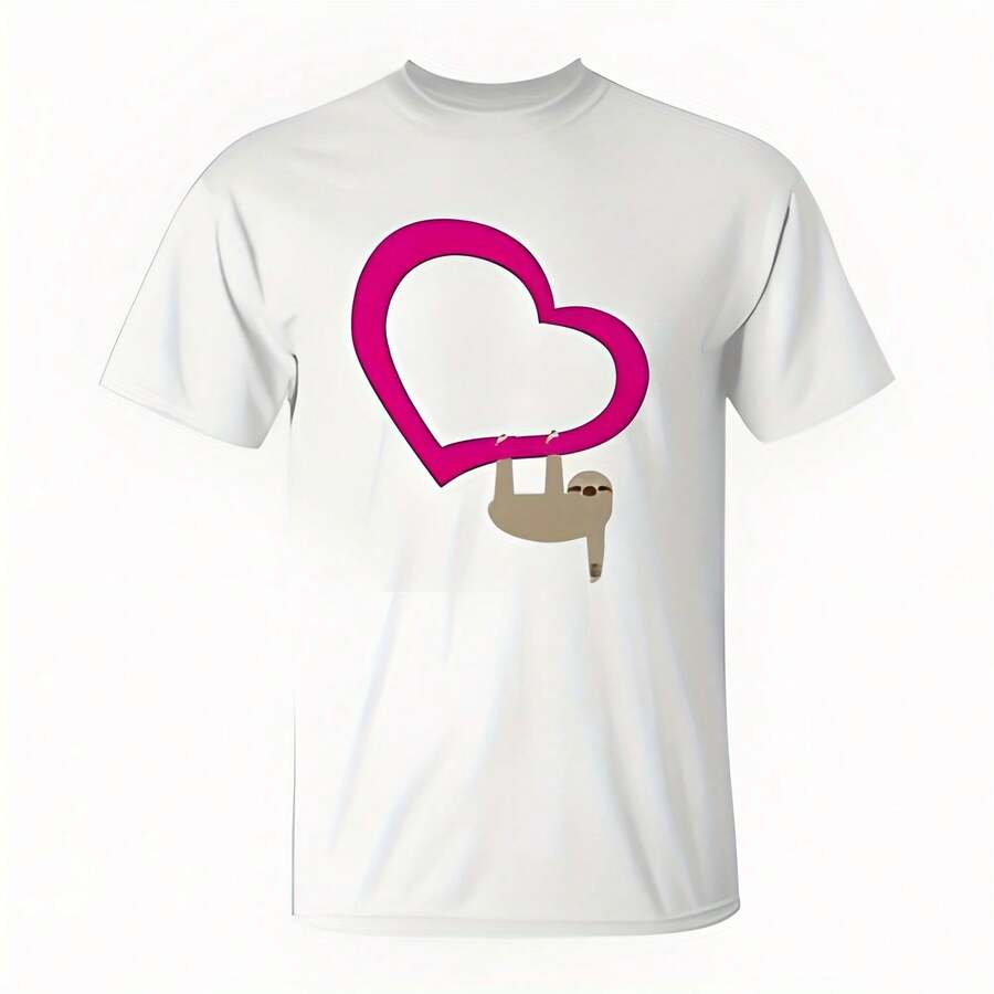 Camiseta con diseño de pereza linda como regalo del Día de la Madre con corazón y amor para mamá - Blanco - Ver 1