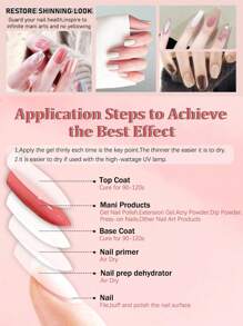 1 Bottle 18ml No-Wipe Glossy Top Coat Gel, Long-Lasting Shine, Removable With LED Nail Lamp, Gift For Women - Clear - View 4