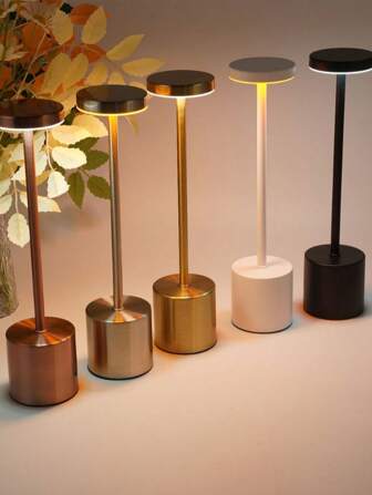 1 pièce Lampe de style européen minimaliste en métal avec luminosité et couleur réglables, chargement USB. Convient pour la décoration de la maison, du salon, de la chambre à coucher et de la salle à manger