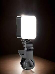 1个USB可充电自拍环形灯，3种亮度模式，旅行配件，附带USB充电线，适用于自拍环形灯辅助照明、弱光自拍增强、便携式补光灯、直播等。