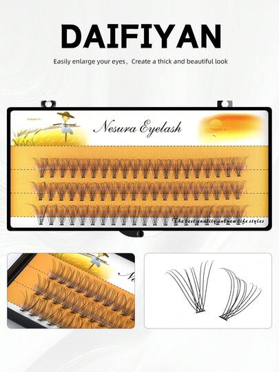 60 Pcs 10-16mm D Curl 10D Russian Volume Faux Mink Lashes, Natural Soft Fluffy Layered False Eyelashes, Dense Smokey Effect For DIY Home Use, Suitable For Daily, Party, Stage, Travel Makeup, Essential For Mother's Day, Easter, Thanksgiving, Christmas, Halloween Eye Makeup, Gift Idea & Beginner Friendly