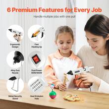 Hot Glue Gun, 60/100W Dual Power, Mini Hot Glue Gun With 20 Premium Glue Sticks And Oxford Cloth Bag, Fast Preheating & High Temp Melt Glue Gun For Crafts, Arts, DIY, Quick Home Repairs, White - US A Type Plug(110-127V) - View 4