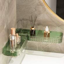 Estantería de esquina de alta gama minimalista y de lujo, de un solo estante, de estilo minimalista, con patrón de estrella, ideal para baño, sin instalación requerida. Solución de almacenamiento perfecta.