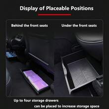 THELIFE 1/2/4pcs Under Seat Storage Box, For 2021-Console Organizer Armrest Storage Box Insert Tray, Car Interior Accessories - Black - View 10