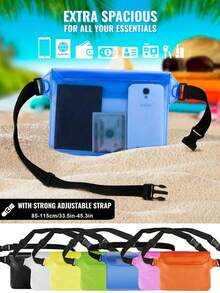 防水游泳包，密封浮动潜水腰包，水下手机壳，干式单肩包，适合海滩、划船、运动。大容量防水手机袋，三层密封触摸屏防水手机腰包，适合游泳、漂流和潜水防水手机收纳袋 - 确保手机干燥存放，适合暑假、潜水、游泳、海滩手机壳。