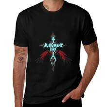 2025 Unisex Summer New Hot Selling T-Shirts- Stylized Character With Spiky Hair And Blue Eyes, Wearing An Orange And Purple Outfit, With The Text 'You Duel Monsters!' - 黑色 - 查看 1