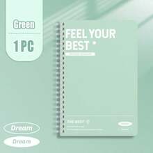 A5 螺旋装订笔记本，“最佳感觉”，多色简约横线可重复填充页面，非常适合日记、办公和学校用品、返校笔记本