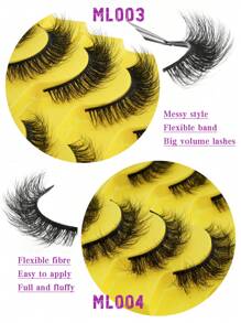 10 Pairs Fluffy Messy 5-11mm Faux Mink Lashes, Densed, Soft, Curled, Striped Eyelashes Suitable For Women Daily Wear, Dates And Vacations