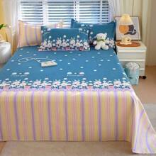 3pcs/Set Soft & Skin-Friendly Printed Thicken Bedding Set, Fashionable & Minimalist Luxury Bedsheet, Pillowcase Suit For Bedroom, All Season