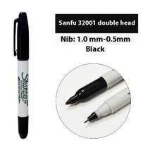 Sharpie 2/3/6/ 包二合一双头 Sharpie 永久性黑色细记号笔（0.9 毫米）和超细笔（0.5 毫米） - 速干防褪色记号笔，适用于木材、塑料、金属、纸张 - 艺术家绘画、办公书写、学校用品 - 彩色 - 查看 6