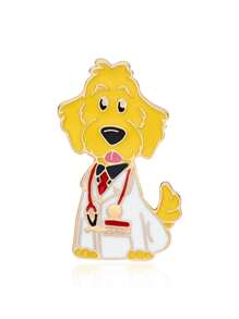 Broche de esmalte en forma de animal médico, accesorios de insignia de solapa para estudiante de medicina, regalos de joyería para enfermera