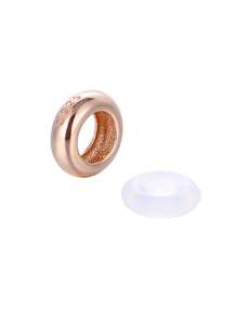 Ein einfaches 925 Sterling Silber, rosévergoldet, runde Perlen mit Zwischenräumen, Schmuck für Frauen, Silberschmuck, für den täglichen Gebrauch, als Geschenk