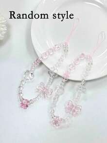 1 件可爱粉色樱桃蝴蝶结防震手机壳，兼容 16/16 Pro Max、11/13/14/15、12 Pro Max/13 Pro、15 Pro Max/XR，带泰迪熊挂绳，适合女性，情人节礼物 - 透明加掛繩 - 查看 5