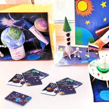 太空主题迷你笔记本 - 口袋大小的螺旋记事本，带有宇航员、火箭和行星图案，适合生日派对、课堂礼物和日常办公用品 - 彩色 - 查看 5