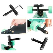 Skate Tool All-In-One, Skateboard Tool Roller Skate Tool T Tool For Skateboard, Muti-Function Portable Skateboard Longboard Accessory With T-Type Allen Key And L-Type Head Wrench Screwdriver