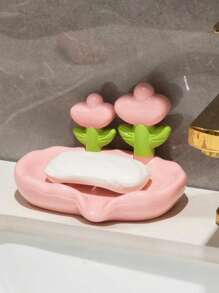 Luxury Drain Soap Box Creative Punch-Free Household Flower Soap Box Sink Soap Dish Luxury Storage Bathroom Accessories Home Bathroom Decor Fall Decor Back To School