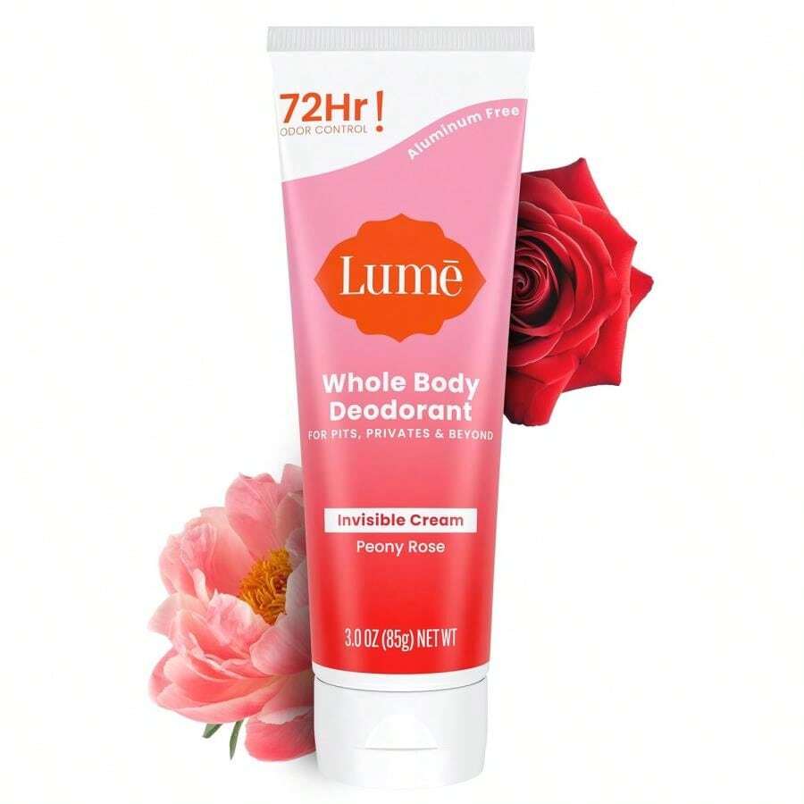 Lume Whole Body Deodorant - Invisible Cream Tube - 72 Hour Odor Control - Aluminum Free, Baking Soda Free, Skin Safe - 3.0 Ounce (Toasted Coconut) - Hoa mẫu đơn - Xem 1
