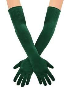 1 Pair Women Long Velvet Gloves, Multi-Color, Suitable For Formal Occasions, Wedding, Party, Elegant Decor, Warm
