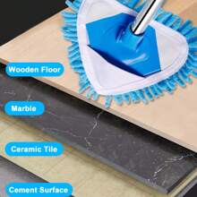 Multifunktionaler Teleskop-Dreieck-Wischmopp - 360° drehbarer einziehbarer Griff mit waschbaren Chenille-Pads, Sackgassen-Design für Decke, Wand, Boden, Auto Tiefenreinigung, Nass- und Trockeneinsatz, winkelverstellbarer Staubwischer - Verlängerungswerkzeug für hohe Decken & Haustierhaare - perfekt für Hausbesitzer, Reinigungskräfte, Autopflege - Muss-haben für den Frühjahrsputz & Einweihungsgeschenk