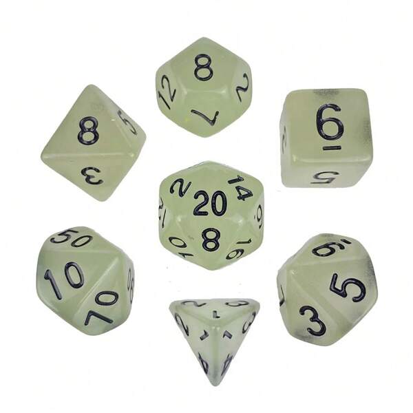 2 Sets Polyhedral Table Game Dices 7pcs Luminous Dice Adult Role-Playing RPG Game Accessories - Tabletop Board Game Dice Perfect For Board Game,Entertainment,Bar,KTV Dice Set DN D6 D8 D10 D% D12 D20 Tabletop Games Gaming Gift Dices Storage Iron Box