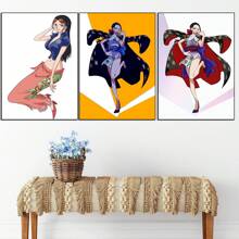 ONE PIECE 3 Pieza Set de Arte Mural Pop, Decoración de Habitación, Decoración para el Hogar, One Piece - USOPP&&ZORO, SANJI&& Boa Hancock, Poster de Anime Versión Japonesa, Arte de Pared de Anime para Dormitorio, Sala de Estar (Sin Marco)