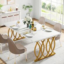 Tribesigns Dining Tables - White - View 8