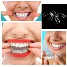 2pcs Transparent Teeth Whitening & Straightening Tray, Odorless Oral Care Accessories For Night Use, Relieve Bruxism