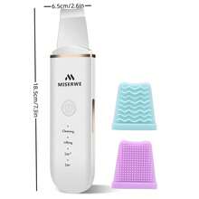 Facial Skin Spatula Facial Cleanser For Deep Skin Cleansing, 4 Cleansing Modes, With 2 Silicone Head Covers, 4 Colors - trắng - Xem 8