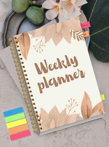 BUBU A5 Academic Daily Weekly Planner, + Index Stickers, Undated Minimalist Daily Planner Notebook With Time Slot Layout, Task Management, Wellness Logs, Balanced Work & Life, Back To School, Office School Supplies
