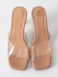 Women's High Heel Transparent Crystal Stiletto Sandals, Sexy PVC Ankle Strap Hollow Out Party Shoes, Fashionable & Elegant Summer Slippers That Accentuate Body Shape Winter Gifts