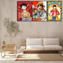 ONE PIECE 3 Pieza Set de Arte Mural Pop, Decoración de Habitación, Decoración para el Hogar, One Piece - USOPP&&ZORO, SANJI&& Boa Hancock, Poster de Anime Versión Japonesa, Arte de Pared de Anime para Dormitorio, Sala de Estar (Sin Marco)