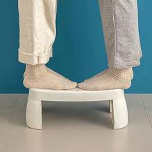 1pc Silla para ancianos, escalón para inodoro, taburete para caminar, taburete de ruedas para inodoros, taburete para sentarse en el inodoro, silla plegable antideslizante - Blanco - Ver 5