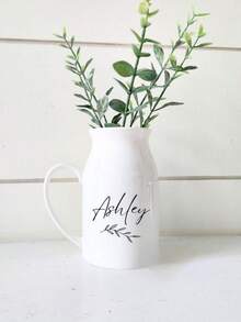 个性化新订婚花瓶，订婚花瓶，定制婚礼日期和首字母花瓶，情侣订婚礼物，新娘礼物，毕业季圣诞节亲朋好友礼物 - 白色 - 查看 7