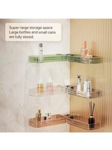 Estantería de esquina de alta gama minimalista y de lujo, de un solo estante, de estilo minimalista, con patrón de estrella, ideal para baño, sin instalación requerida. Solución de almacenamiento perfecta.