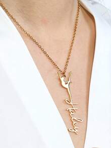 Individualisierte Tänzer Namenskette, personalisierte Gymnastik Namensplakette Kette für Frauen, Edelstahl Schmuck, Ballet Buchstaben Choker, Tanz Form Accessoires - tolles Geschenk für tanzende Freunde - Verschiedenfarbig - Übersicht 9