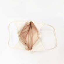 Women Lace Handbag Woven Underarm Bag Fashion Beach Vacation Tote Shoulder Bag - trắng - Xem 3