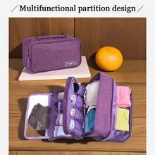 旅行收纳袋衣柜衣橱布袋袜子内裤胸罩袋洗漱用品收纳袋，带隔层和拉链，内衣收纳袋学校用品大学宿舍学生必备房间装饰卧室装饰旅行必备旅行配件旅行袋假期返校学校用品收纳袋宿舍必备大学 - 灰色 - 查看 6