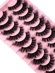 2 Box 20 Pairs False Fluffy Russian Strip Lashes 3D Fake Lashes Makeup Messy False Eyelashes Fluffy Thick Lashes 8D Volume D Curly Fake Eyelashes - 2 box fly19 - 查看 3