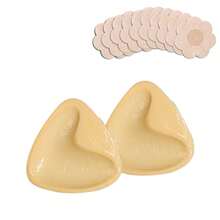 1 对双面自粘胸垫，胸垫粘性垫，可重复使用衬垫，胸罩比基尼隐形加厚胸垫防水游泳
