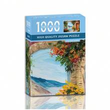 1000 片 1 套星夜拼图减压迷你拼图玩具带拼图片绘图纸成人最佳礼物艺术品家庭游戏海浪海滨花园睡莲星空四种风格爱好收藏派对用品青少年创意玩具青年创意玩具成人拼图