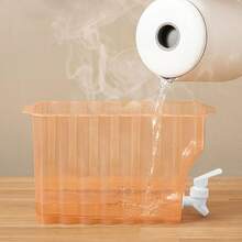 1 件大容量带开关水龙头冷冻饮料分配器 - 耐用塑料柠檬水、果汁和冷饮冰箱 - 便携式户外野餐、派对和烧烤冰箱，适合春季郊游、节日聚会、家庭聚会冷却配件 | 透明设计 | 盖分配器，冰箱饮料分配器