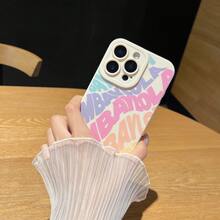 Capa de celular TPU macia à prova de choque com letras coloridas em inglês, compatível com Apple 16, 15, 14, 13, 12, 11 Pro Max, Mini, XR, XS, X, 7, 8 Plus - Multicolorido - Ver 3